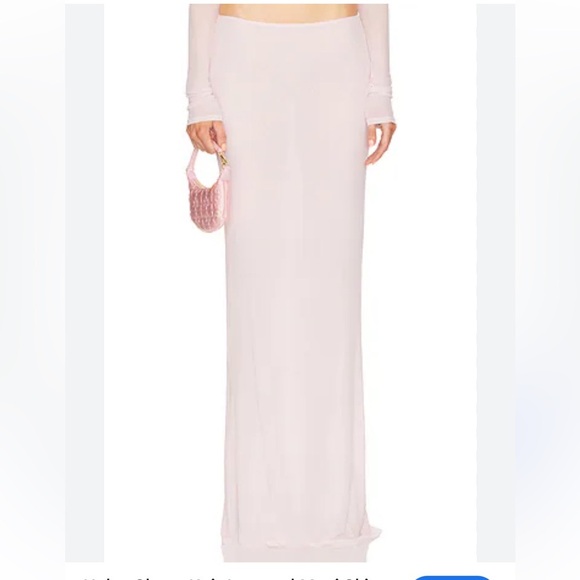HELSA Sheer Knit Layered Maxi Skirt ballet pink sheer jersey As Is Revolve M - Picture 2 of 7